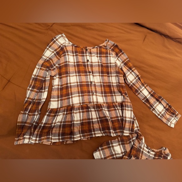 The Children’s Place Mommy and Me Plaid Long Sleeve Tops - Brown and White - Picture 7 of 10